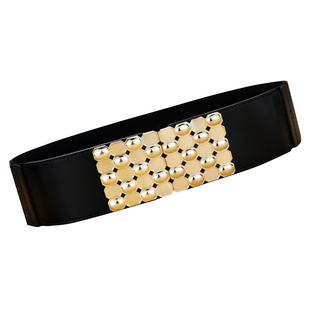 腰封女真皮头层牛皮黑色收腰神器装饰配毛衣裙子羽绒服松紧宽腰带