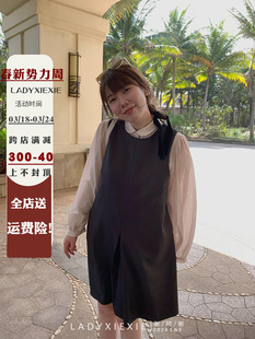 韩系学院风灰色西装 LADYXIEXIE 无袖 背心裙叠穿两件套裙子女春秋