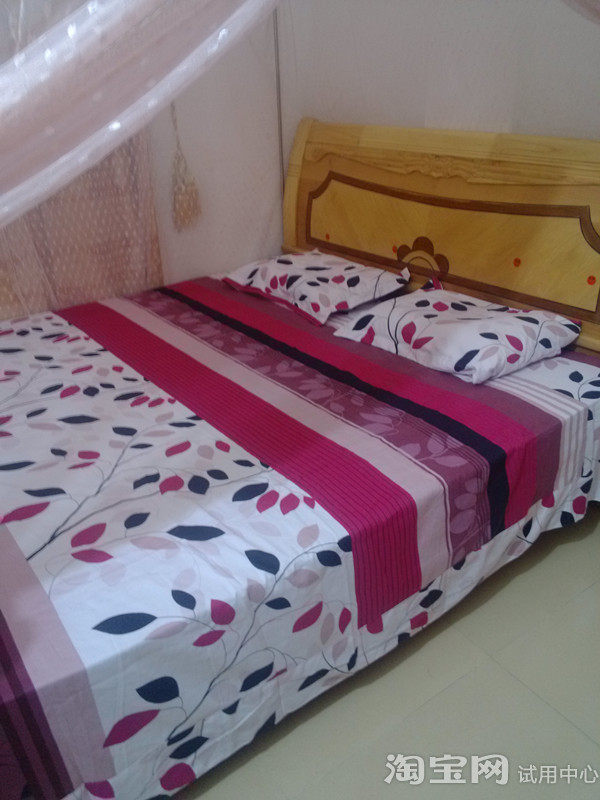 水星家纺全棉磨毛四件套双人加厚套件被套