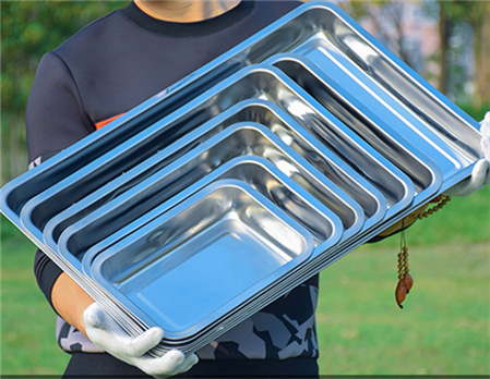 Square plate Deepen thickening Stainless steel Flat bottom rectangle Tray barbecue trumpet Platter Dinner plate Vegetable basin Fang Panziin the Tableware , Tableware , Plate  category - from Buy2taobao.com to provide professional Taobao agent buy service