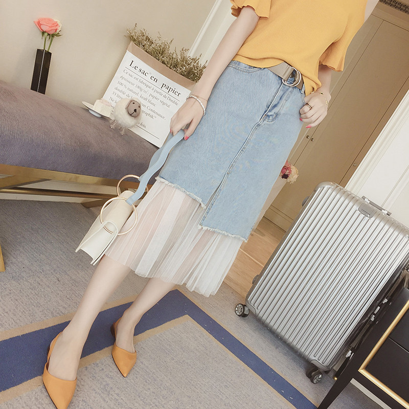 New summer Street beat fashion Bouffancy Jacobs Mosaic Denim skirt Irregular Paige Flash Medium length skirtin the Women's clothing/Boutique , Skirts  category - from Buy2taobao.com to provide professional Taobao agent buy service