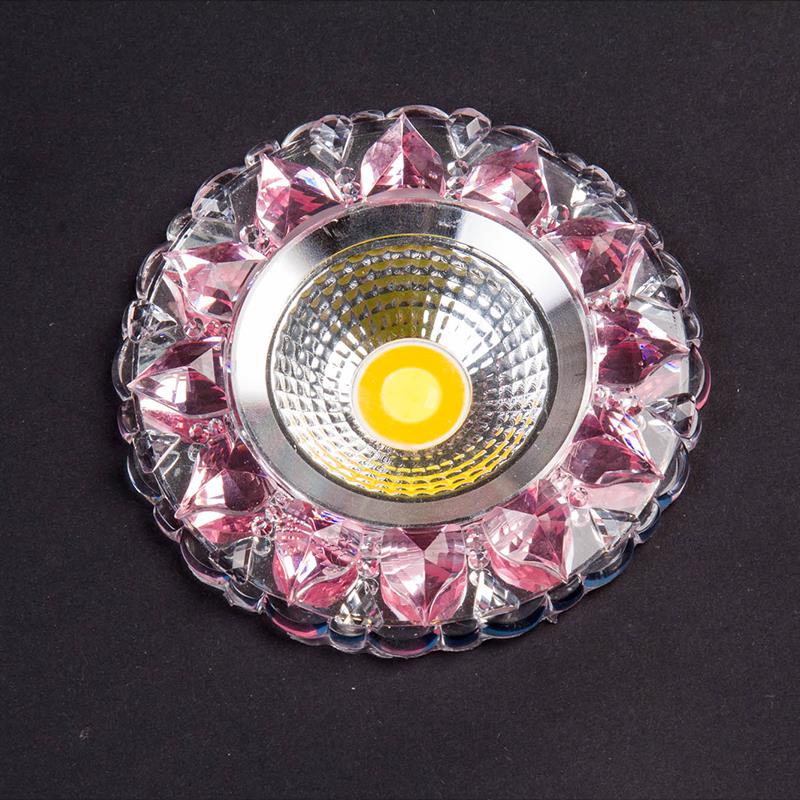 射燈單燈彩色天花燈嵌入式水晶過道燈開孔7.5客廳吊頂走廊小燈led