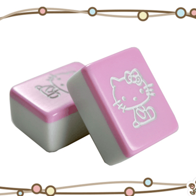 豪华铝盒版hellokitty麻将卡通麻将家用手搓红KT麻将中大号 e4b7m