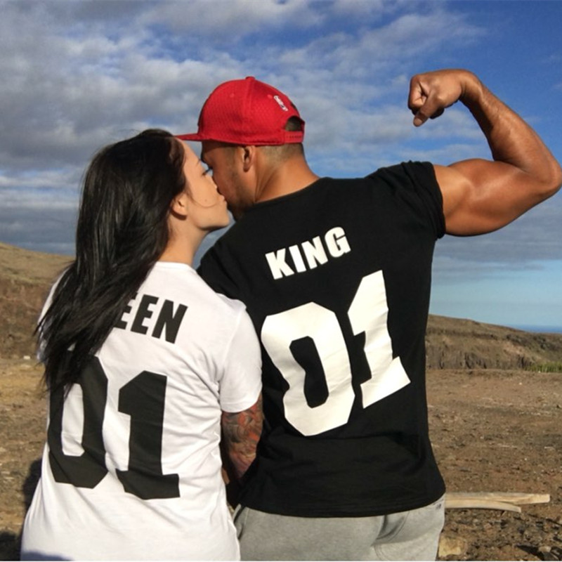 couple t-shirt2017 lover king queen 01 short sleeve fashion