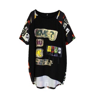 潮牌衣服慵懒风宽松短袖t恤女中长款嘻哈怪味少女原宿bf网红ins潮