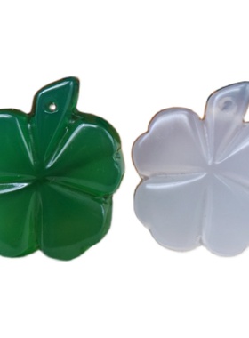 玛瑙绿玉髓四叶草挂件吊坠气质