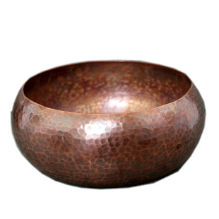 无砚纯手工紫铜建水茶洗水盂水洗茶渣桶全手工一片打红铜纯铜钵盂