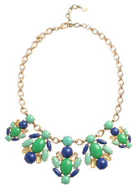 绿色时尚风夸张欧美有垂感毛衣链