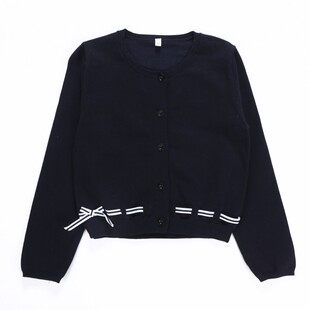 春秋季儿童毛衣针织衫校服小学生园服女童开衫外套英伦学院风班服