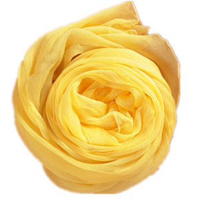 纯色真丝丝巾桑蚕丝围巾顺纡皱防晒披肩沙滩米白色褶皱超长丝巾女