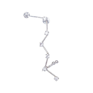 【杀死玛丽苏】甜酷小仙女925银针北斗七星耳钉 闪钻左耳耳饰单只