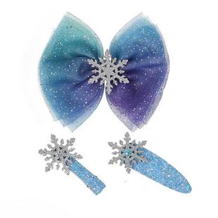 蝴蝶结发饰儿童冰雪奇缘头饰发夹女童宝宝公主婴儿夹子艾莎发卡女