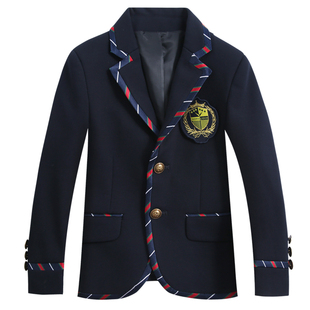 春秋冬季英伦风男女童中小学校服西装外套儿童西服男女童礼服外套