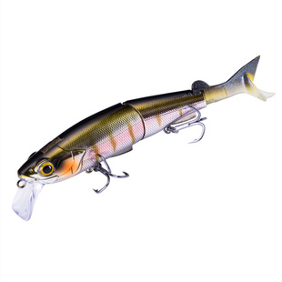 新款国王浮水米诺路亚饵仿生两节鱼饵软尾淡水钓米翘鲈鱼专用假饵