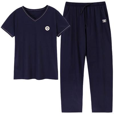睡衣女夏季纯棉短袖长裤家居服