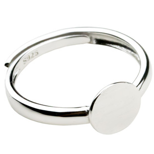 925纯银戒指托空托珍珠圆珠开口戒托做旧男女时尚镶嵌银托随形托