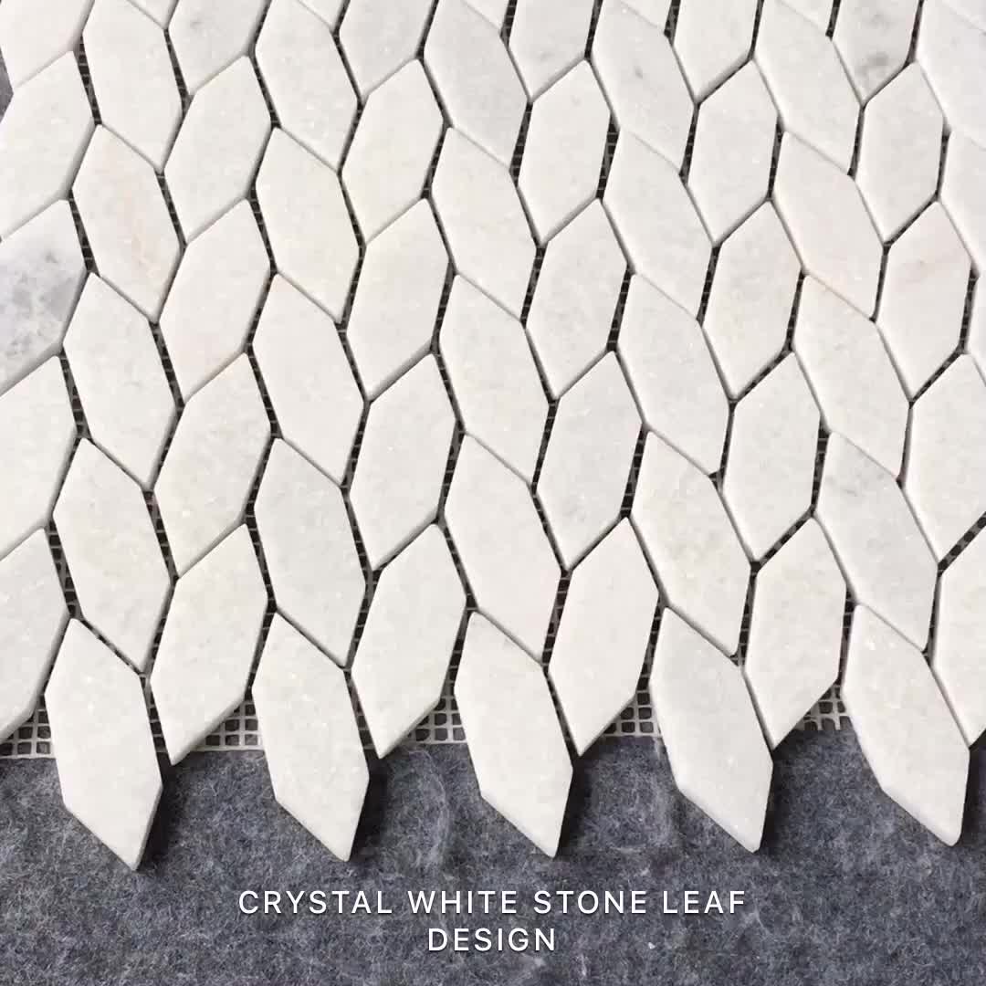 2018 Thasos Mármol Blanco Piedra Hexágono Forma De Hoja De Azulejos De