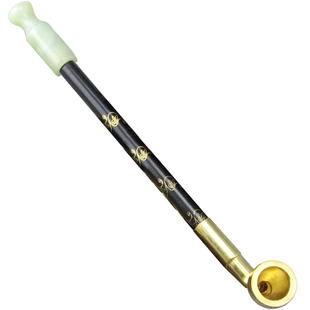 老式复古旱烟袋锅子手工黄铜直烟杆男士烟丝烟斗烟草专用短款烟枪