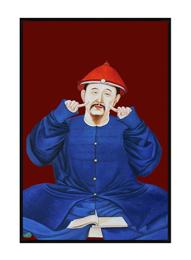 新中式风人物走廊过道竖版玄关画