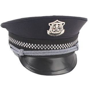 春秋热卖保安物业执勤帽藏青色男女款大檐帽保安大盖帽定做包邮