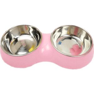 不锈钢双碗宠物碗猫咪碗狗狗日用品小狗盆猫盆泰迪狗食盆饭盆水碗