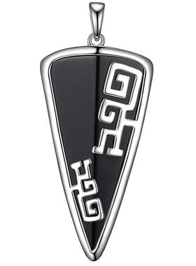 瑞红天然黑玛瑙民族风节日银项链