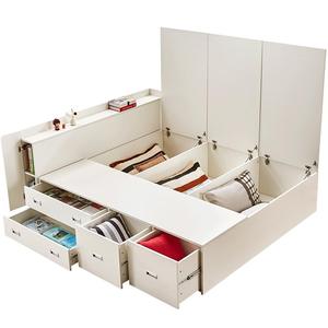 储物床高箱床收纳抽屉床1.5米1.8米欧式双人床榻榻米床板式床W-21