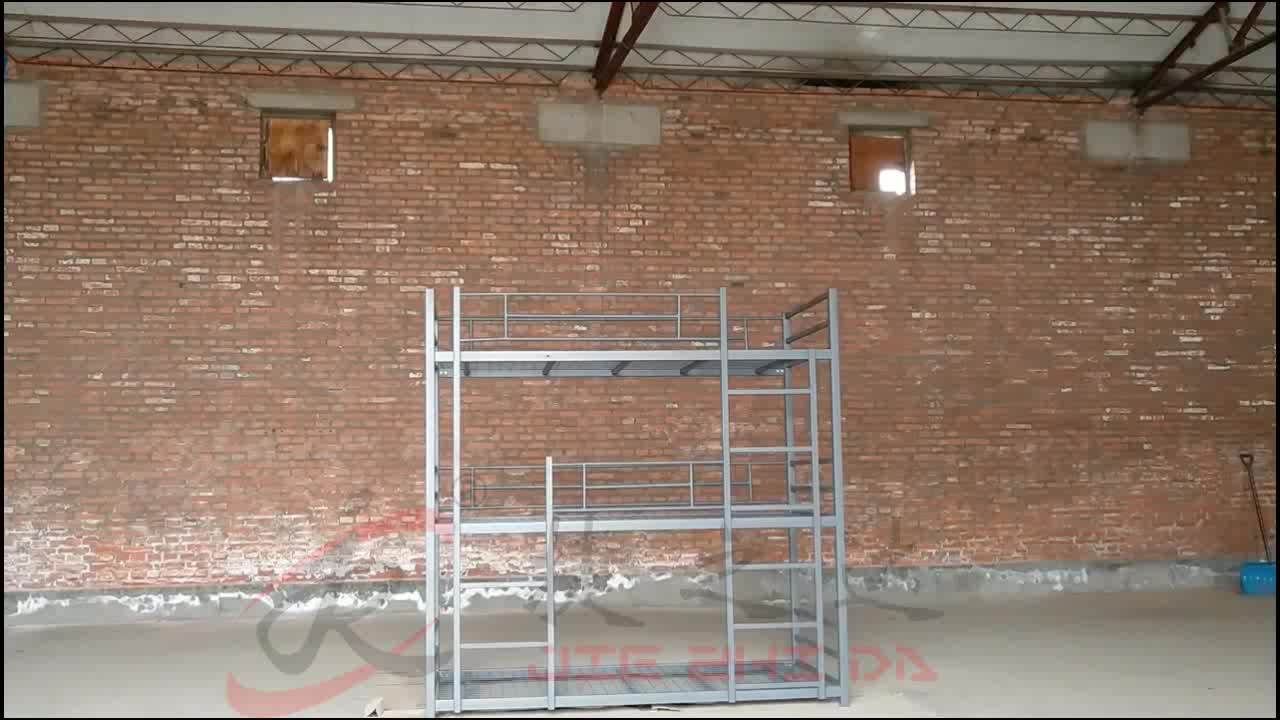 Bedroom Furniture Iron 3 Layer Triple Metal Bunk Bed,Cheap Adult Metal