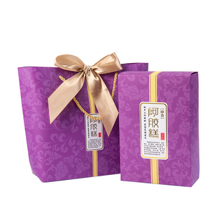 伴手礼包装盒阿胶糕手提袋子礼品创意简约礼盒纯手工高档盒子500g