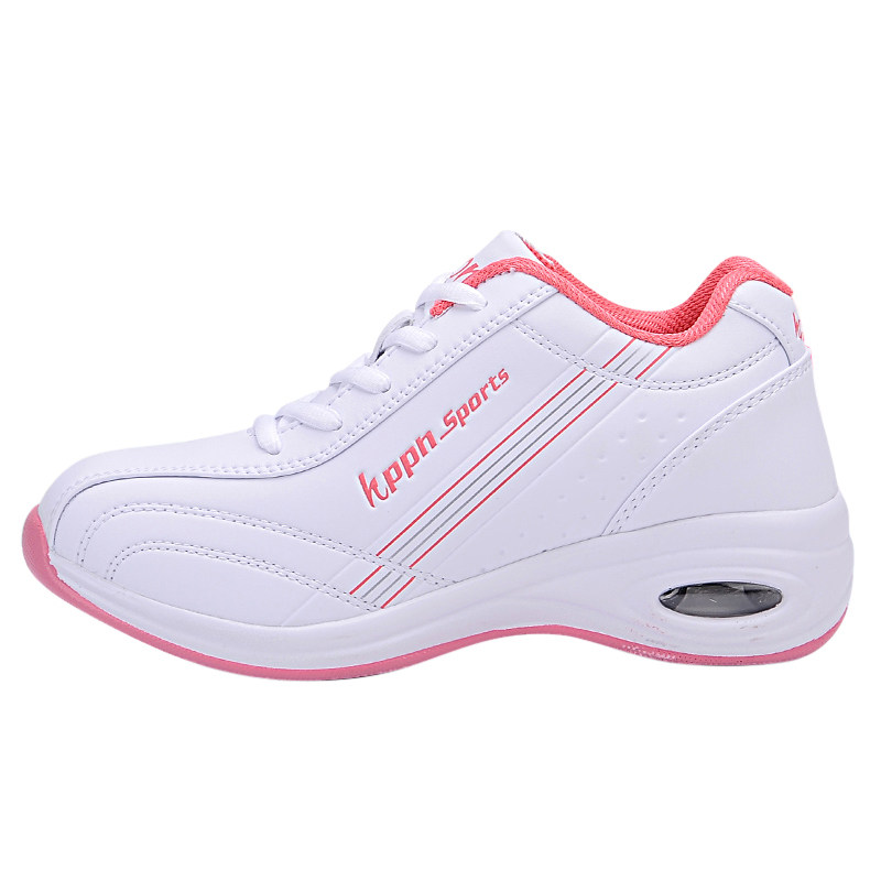 新款皮面运动鞋女旅游鞋防滑软底中老年学生跑步鞋波鞋子