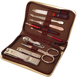 韩国777工艺指甲刀套装脚趾甲剪刀斜口指甲钳指甲刀剪家用工具9件