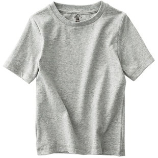 男童短袖t恤纯色儿童体恤纯棉白色夏季打底衫女童半袖亲子中大童