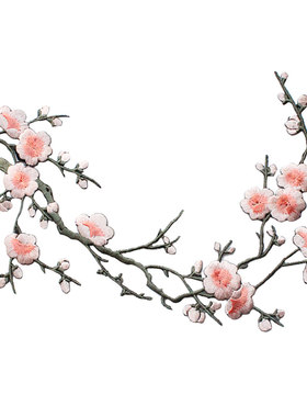 梅花布贴大号装饰熨烫梅花刺绣