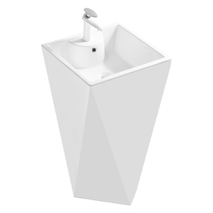 工程立柱式洗脸盆工厂直销连体盆一体洗手盆落地式连体盆立柱盆