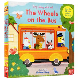 英文原版 The Wheels on the Bus 巴士上的轮子 机关纸板操作拉拉书 Sing Along With Me 欧美经典儿歌 欢唱童谣 亲子互动低幼启蒙