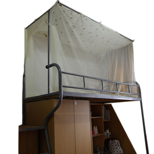 上床下桌上铺侧开门 大学生防尘顶蚊帐加密/寝室宿舍用单人上下床