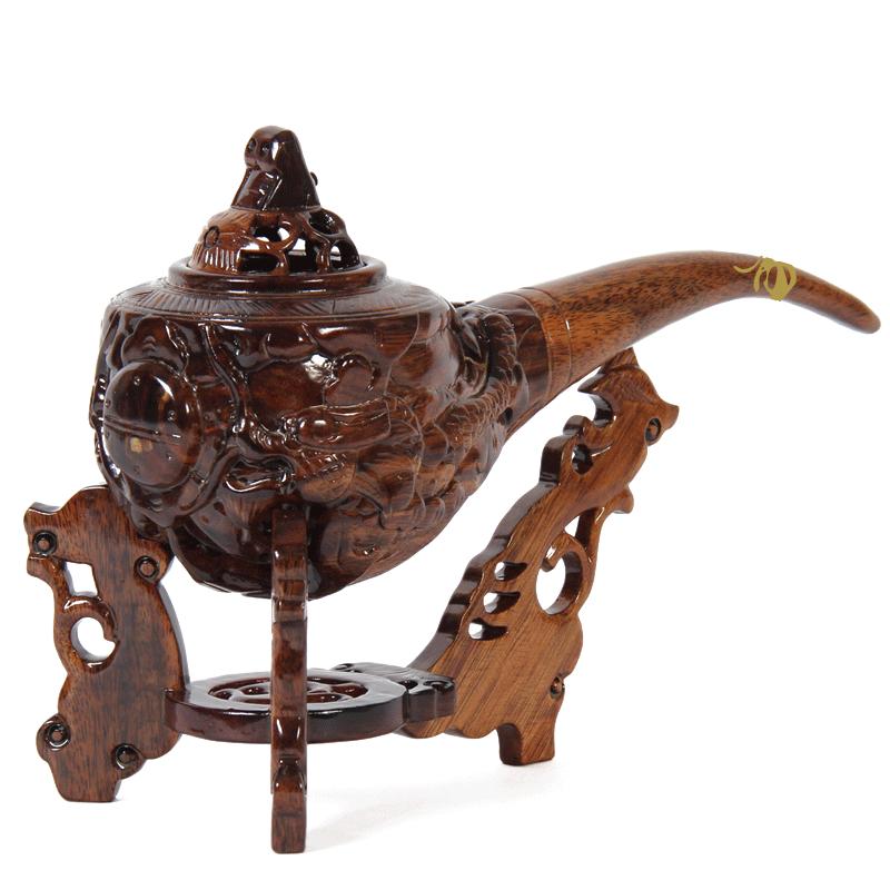 红木客厅玄关本色日进斗金工艺品