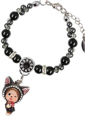 萌趣趣风手链黑色礼物串珠饰品