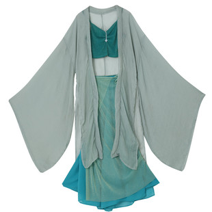 古典舞演出服青蛇白蛇舞蹈服飘逸长款纱衣开衫广袖外披风汉服艺考