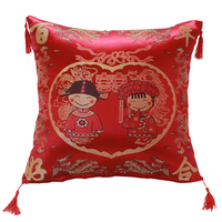 杭州丝绸织锦绸缎抱枕套结婚庆靠垫含芯中式红木沙发靠枕汽车腰枕