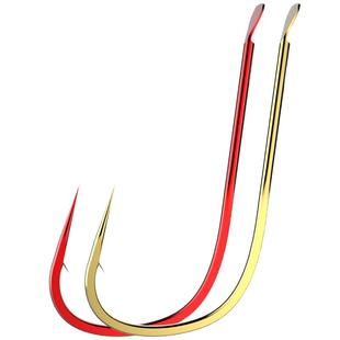 悍将鱼钩日本进口袖钩散装金袖有刺细条长柄野钓鲫鱼白条赤袖鱼钩