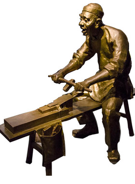 室内民俗博物馆商业街玻璃钢铸铜