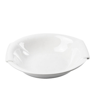 商用创意陶瓷大碗汤碗面碗酒店餐具家用大号纯白双耳汤盘汤碗餐具