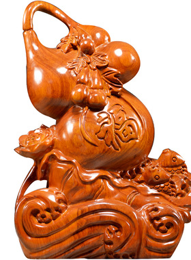 福禄有余葫芦红木家居客厅工艺品