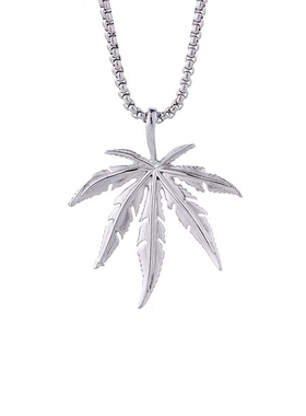 钛钢枫叶韩版吊坠项链小北同款