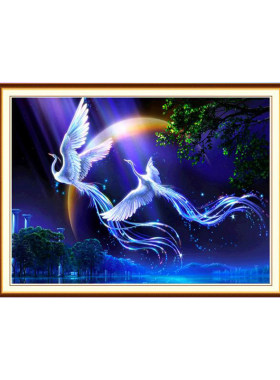 比翼双飞动物钻石画唯美风景满钻