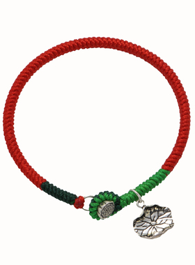 鼠年纯银情侣手绳古风金刚结