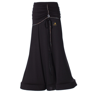 朵俏摩登舞裙秋季新款交谊舞服高分叉高级半身裙大摆裙华尔兹舞裙