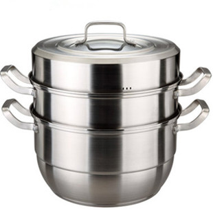 富尔兴旗下惠尼斯304食品级不锈钢加厚加深三层蒸锅炖锅汤锅包邮