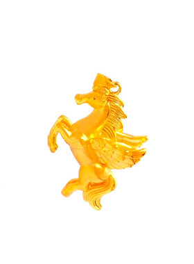 欧币沙金马吊坠项链飞马项链